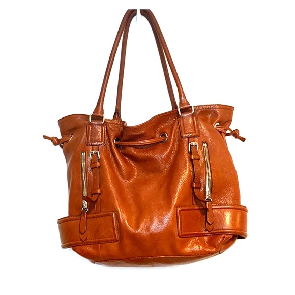 Cole Haan Double Handle Front Zipper Drawstring Shoulder Bag - Picture 5 of 15